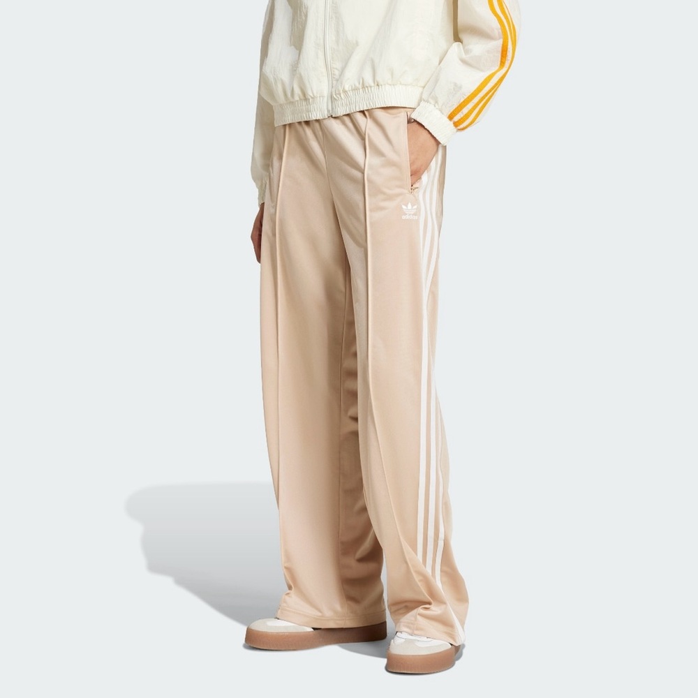 adidas Originals Beige Track Pants with White 3-Stripes